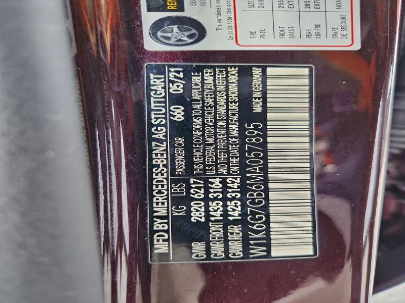 MERCEDES-BENZ S-CLASS 2021 VIN W1K6G7GB6MA057895