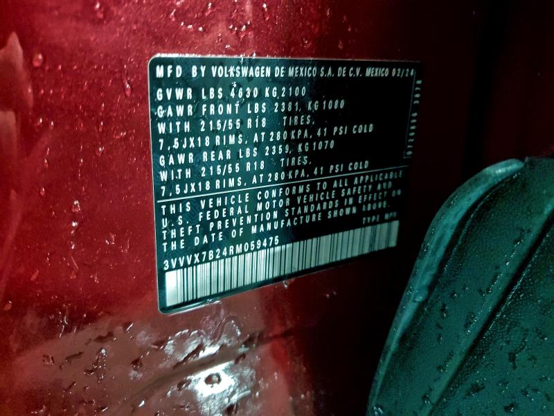 VOLKSWAGEN TAOS SE 2024 VIN 3VVVX7B24RM059475