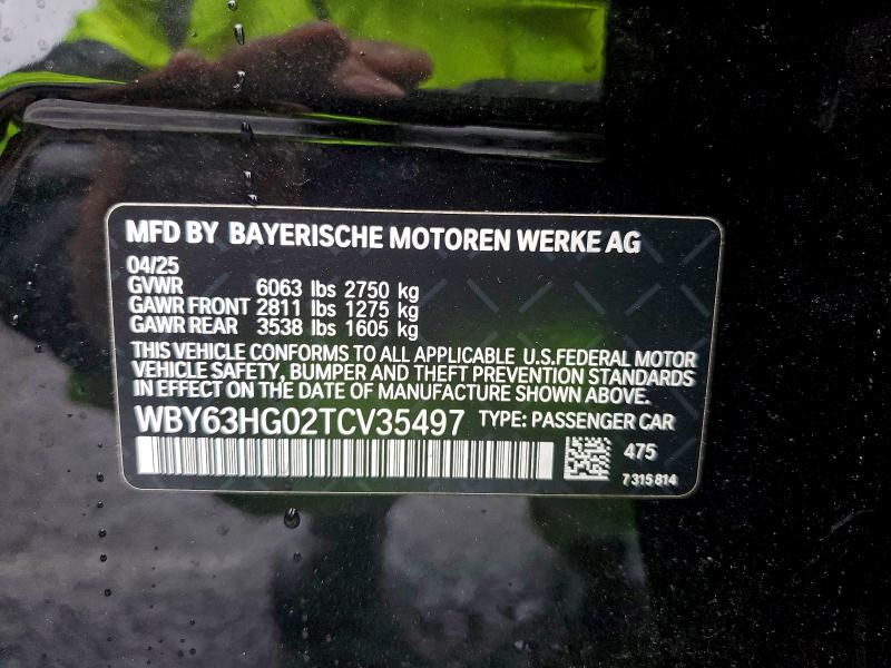 BMW I5 EDRIVE 2026 VIN WBY63HG02TCV35497
