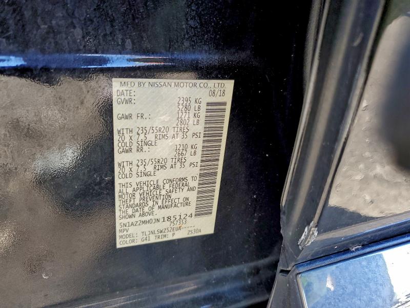 NISSAN MURANO 2018 VIN 5N1AZ2MH0JN185124