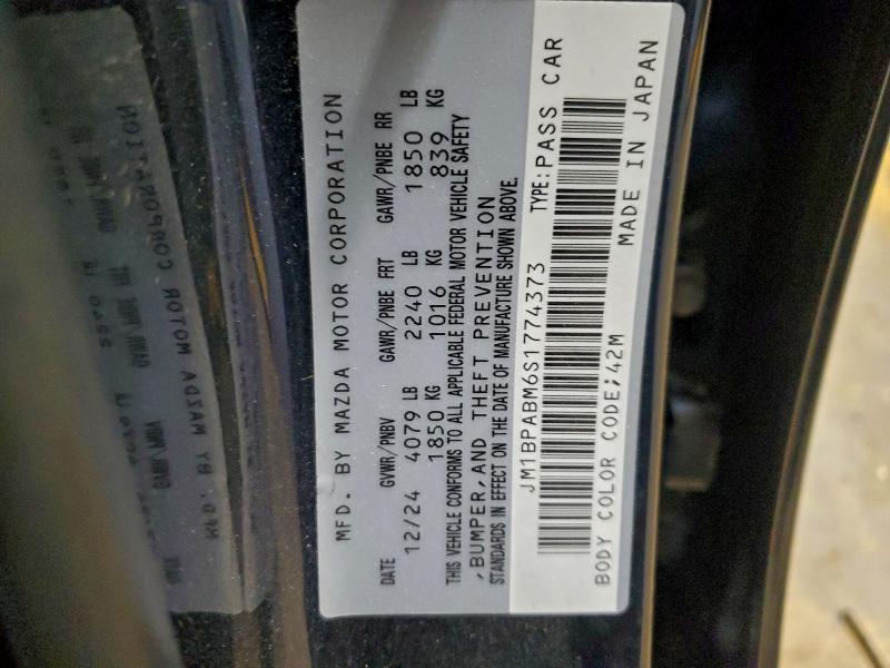 MAZDA 3 SELECT S 2025 VIN JM1BPABM6S1774373