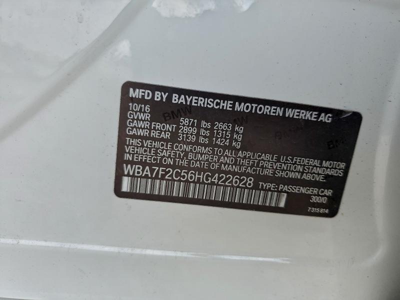 BMW 7 SERIES 2017 VIN WBA7F2C56HG422628