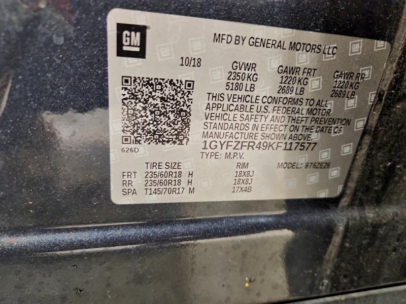 CADILLAC XT4 2019 VIN 1GYFZFR49KF117577