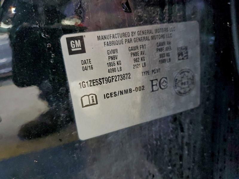 CHEVROLET MALIBU 2016 VIN 1G1ZE5ST9GF273872