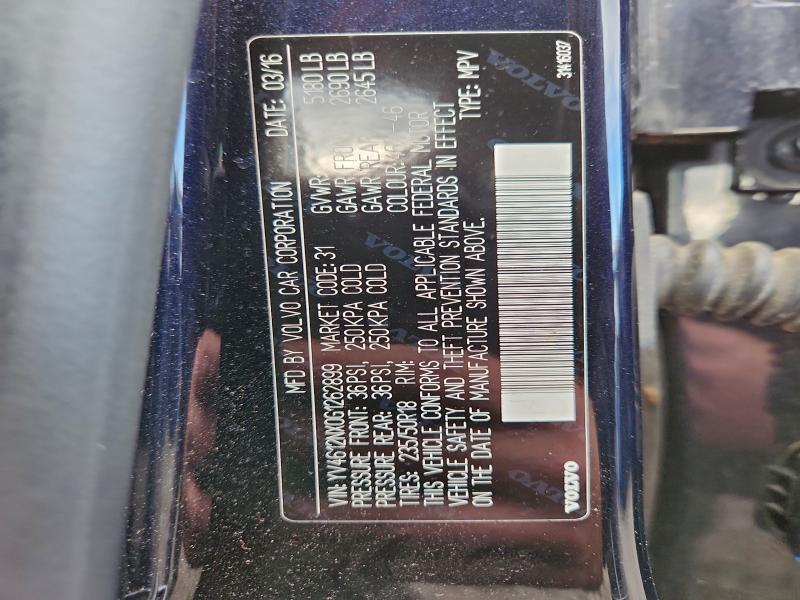 VOLVO XC70 2016 VIN YV4612NX0G1262899