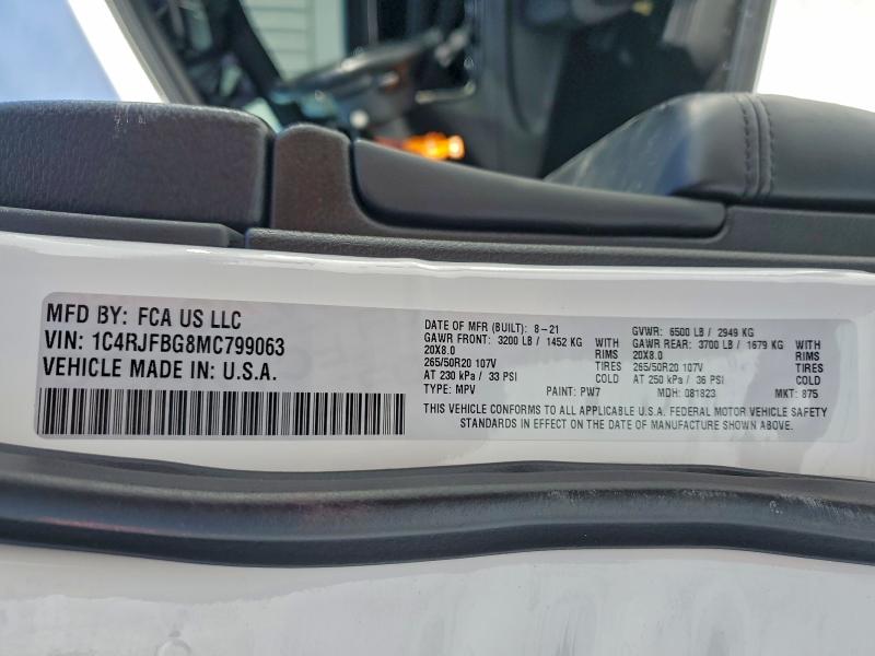 JEEP GRAND CHER 2021 VIN 1C4RJFBG8MC799063