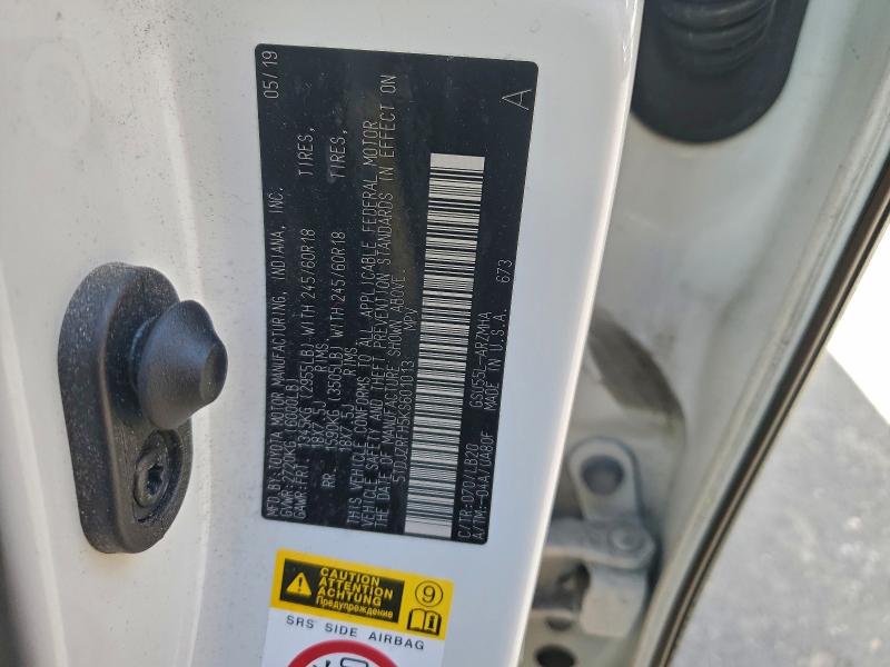 TOYOTA HIGHLANDER 2019 VIN 5TDJZRFH5KS601013