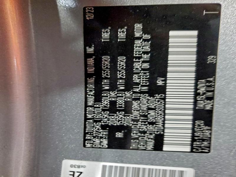 LEXUS TX 350 BAS 2024 VIN 5TDAAAB65RS005715