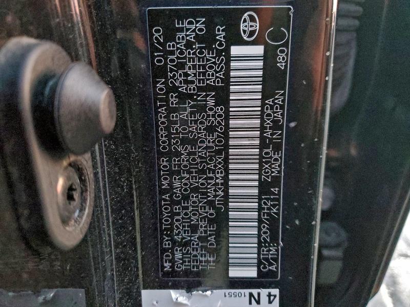 TOYOTA C-HR 2020 VIN JTNKHMBXXL1076208