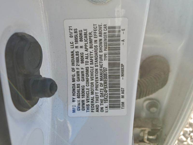 HONDA INSIGHT 2021 VIN 19XZE4F9XME008707