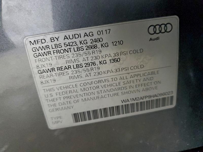 AUDI Q5 2017 VIN WA1M2AFP9HA096023