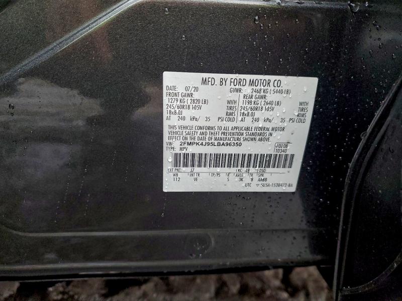 FORD EDGE 2020 VIN 2FMPK4J95LBA96350