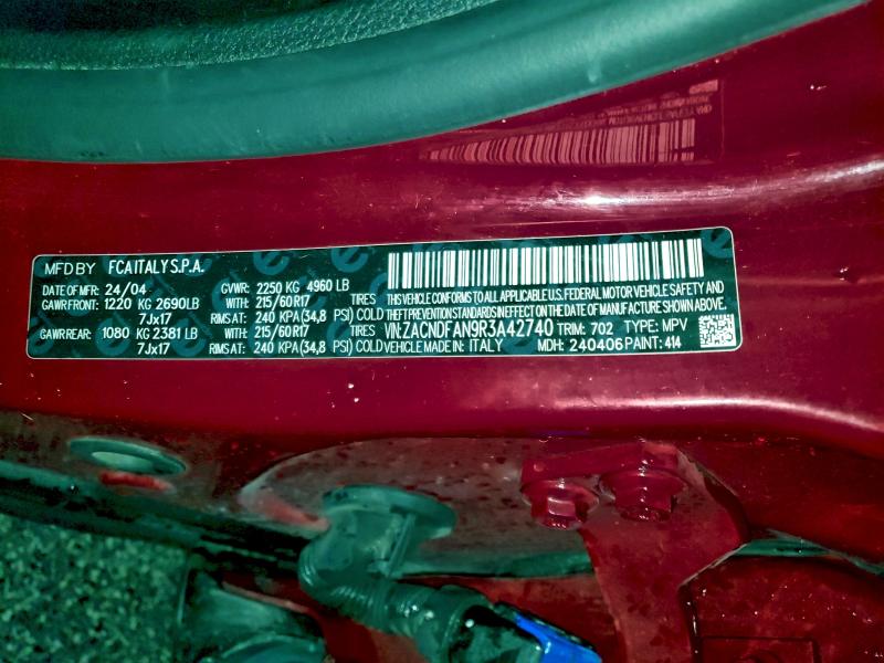 DODGE HORNET GT 2024 VIN ZACNDFAN9R3A42740