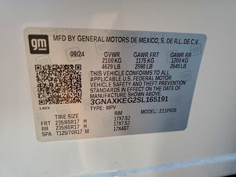 CHEVROLET EQUINOX AC 2025 VIN 3GNAXKEG2SL165191