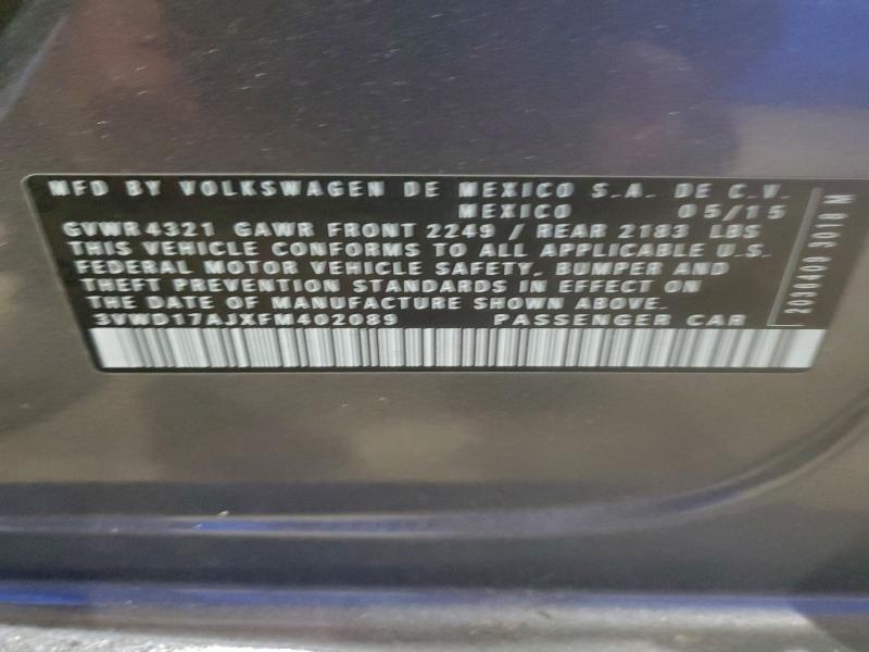 VOLKSWAGEN JETTA 2015 VIN 3VWD17AJXFM402089
