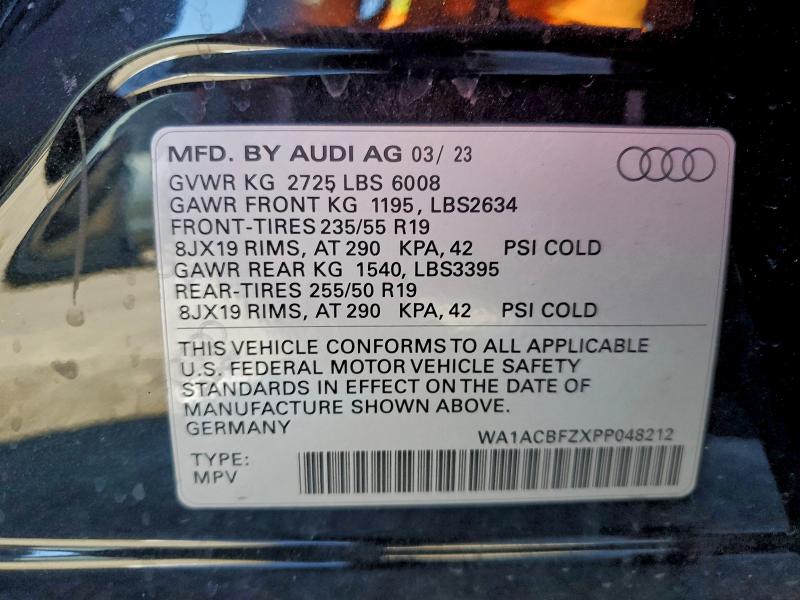 AUDI Q4 E-TRON 2023 VIN WA1ACBFZXPP048212