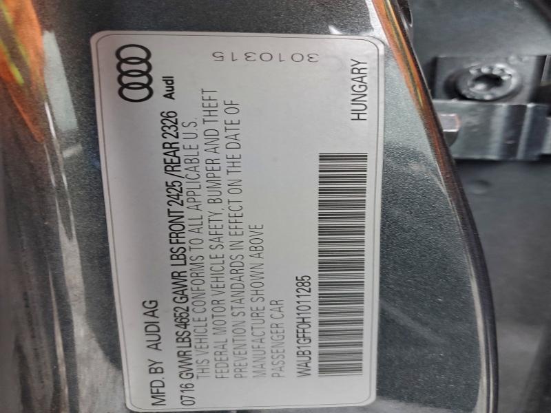 AUDI S3 2017 VIN WAUB1GFF0H1011285