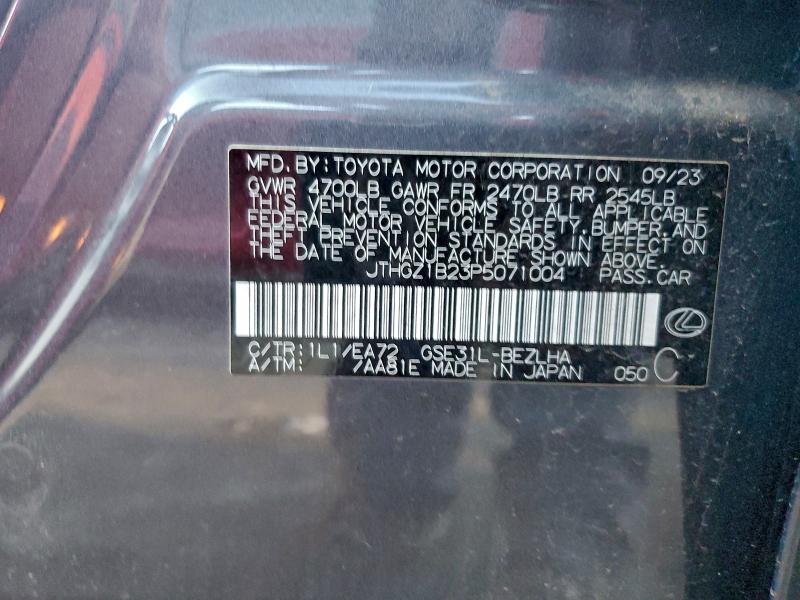 LEXUS IS 350 F S 2023 VIN JTHGZ1B23P5071004