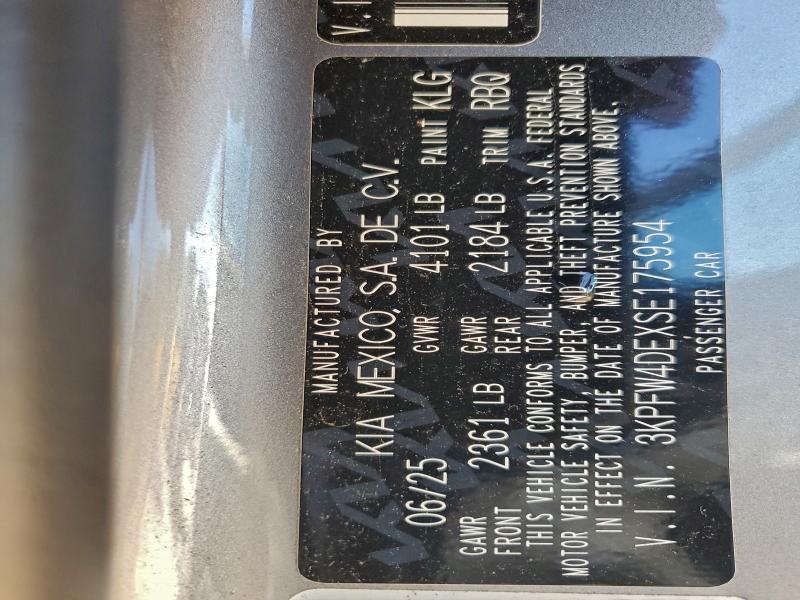 KIA K4 GT LINE 2025 VIN 3KPFW4DEXSE175954