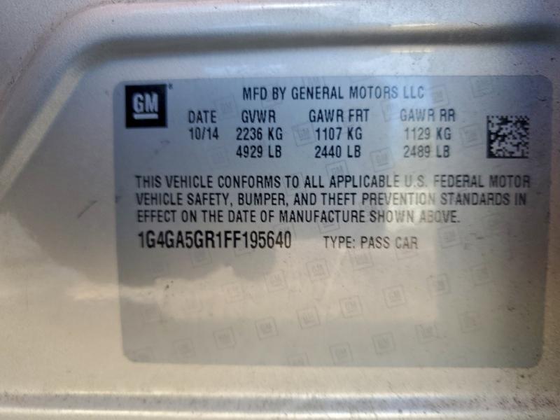 BUICK LACROSSE 2015 VIN 1G4GA5GR1FF195640