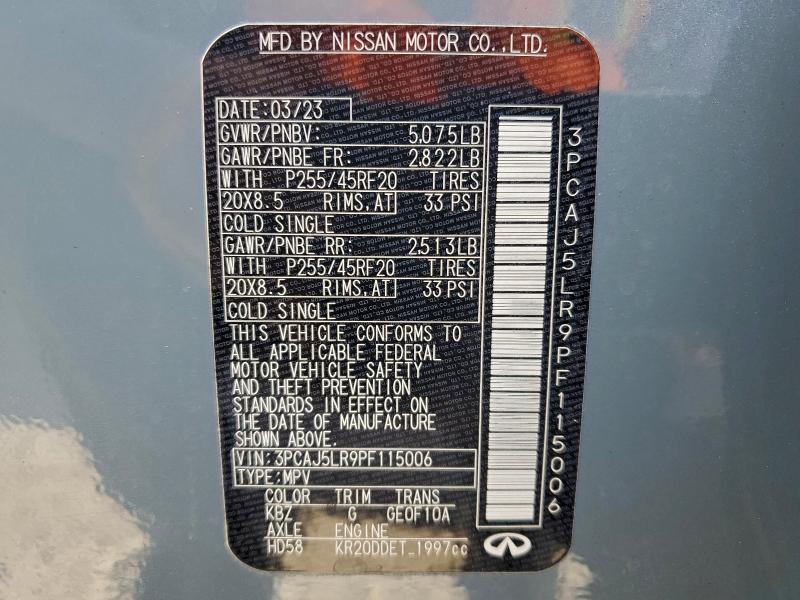 INFINITI QX55 SENSO 2023 VIN 3PCAJ5LR9PF115006