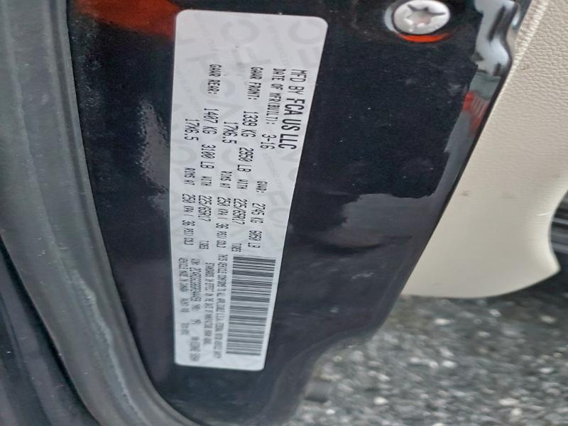 DODGE CARAVAN 2016 VIN 2C4RDGCG6GR344459