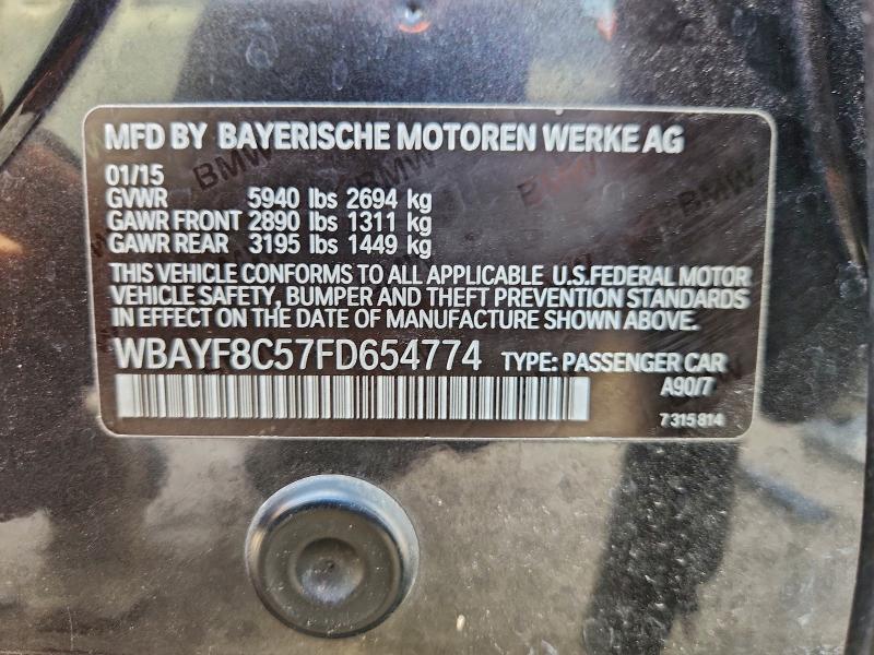 BMW 7 SERIES 2015 VIN WBAYF8C57FD654774