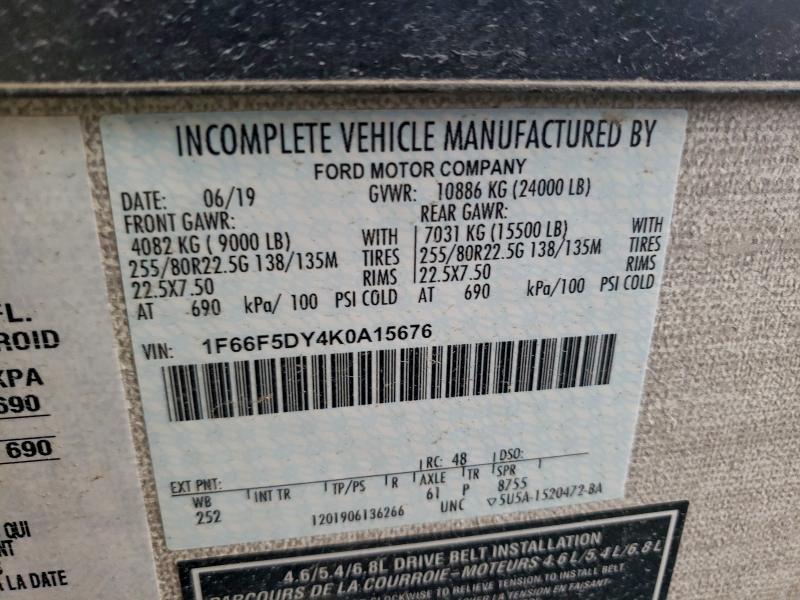 FORD F530 2019 VIN 1F66F5DY4K0A15676