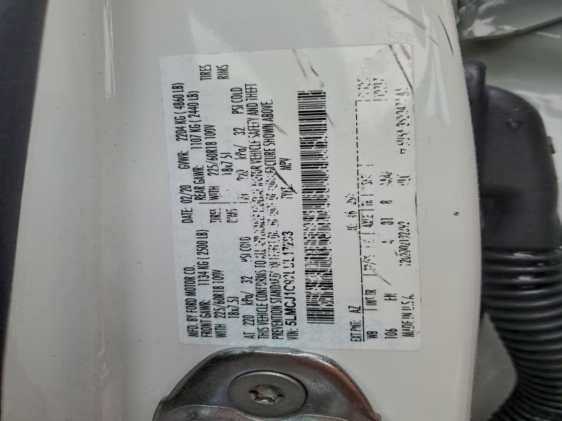 LINCOLN CORSAIR 2020 VIN 5LMCJ1C92LUL17293