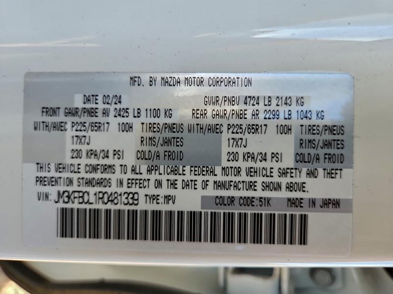 MAZDA CX-5 PREFE 2024 VIN JM3KFBCL1R0481339