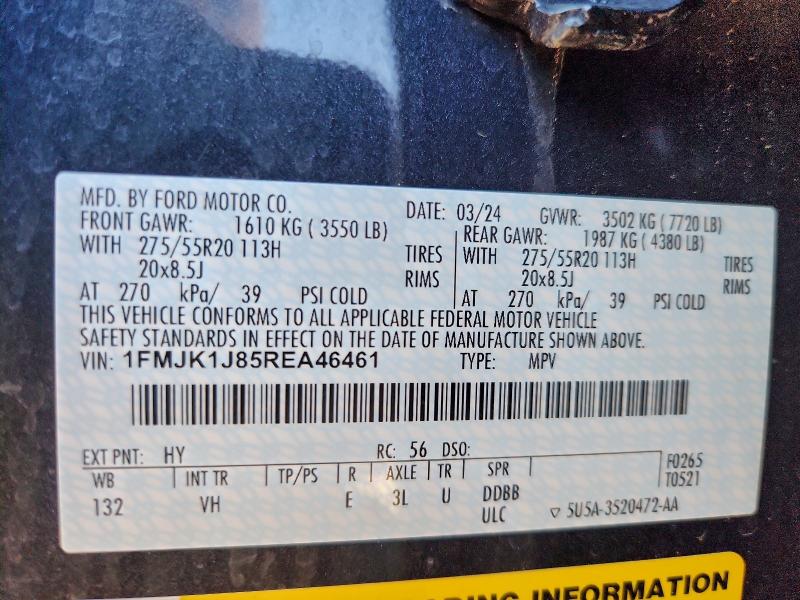 FORD EXPEDITION 2024 VIN 1FMJK1J85REA46461
