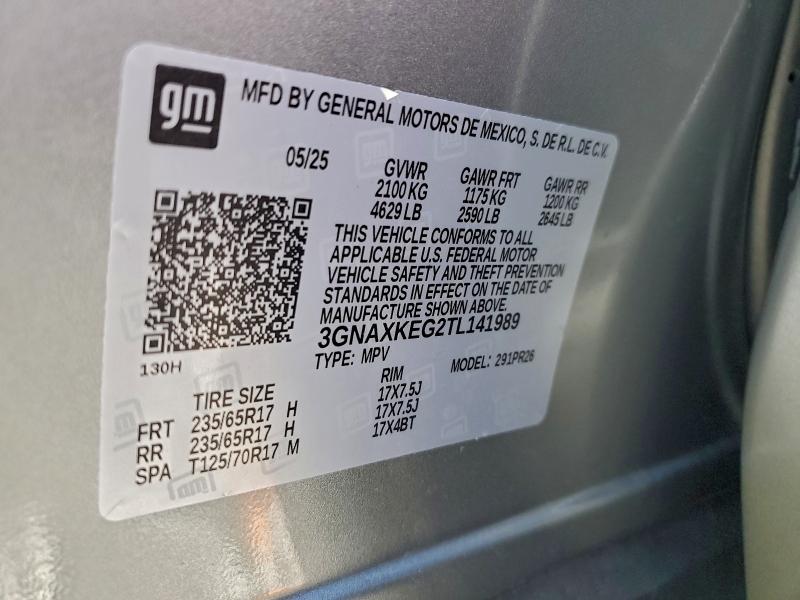 CHEVROLET EQUINOX AC 2026 VIN 3GNAXKEG2TL141989