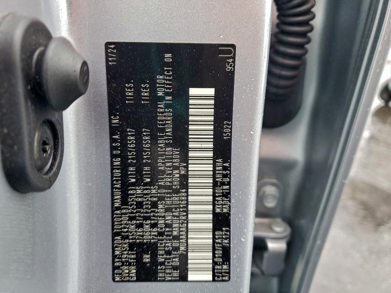 TOYOTA COROLLA CR 2024 VIN 7MUAAAAG2RV116884