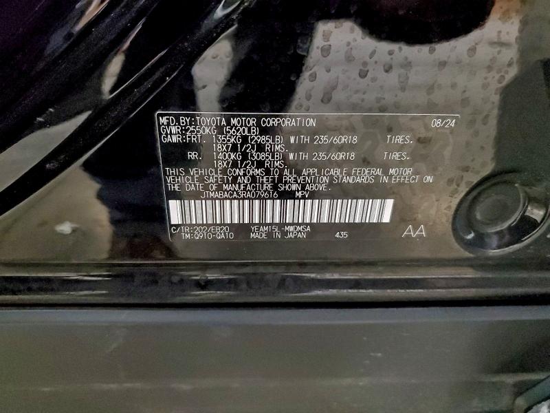 TOYOTA BZ4X XLE 2024 VIN JTMABACA3RA079616