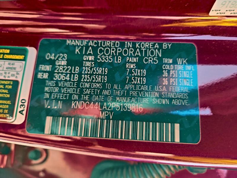 KIA EV6 GT LIN 2023 VIN KNDC44LA2P5139816