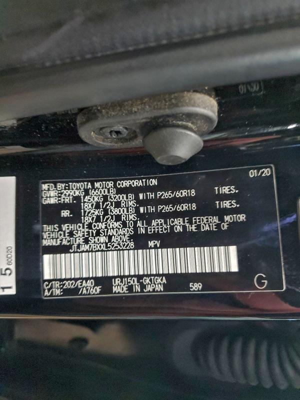 LEXUS GX 2020 VIN JTJAM7BXXL5253228