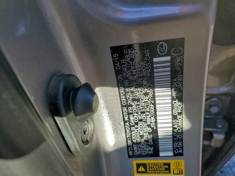 LEXUS ES350 2015 VIN JTHBK1GG6F2196517