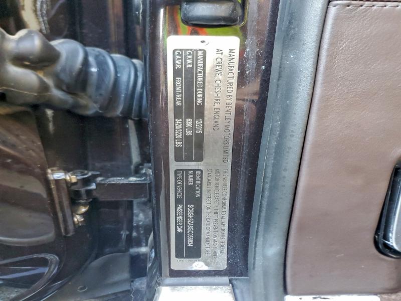 BENTLEY CONTINENTA 2016 VIN SCBGH3ZA8GC056834