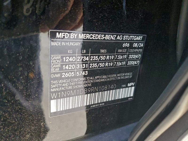 MERCEDES-BENZ EQB 350 4M 2024 VIN W1N9M1DB9RN108140