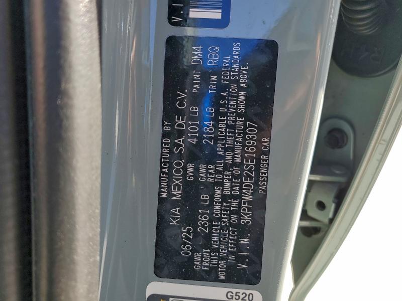 KIA K4 GT LINE 2025 VIN 3KPFW4DE2SE169307