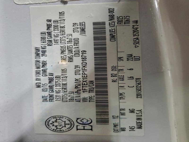 FORD F-150 2015 VIN 1FTEX1EP1FKD18719