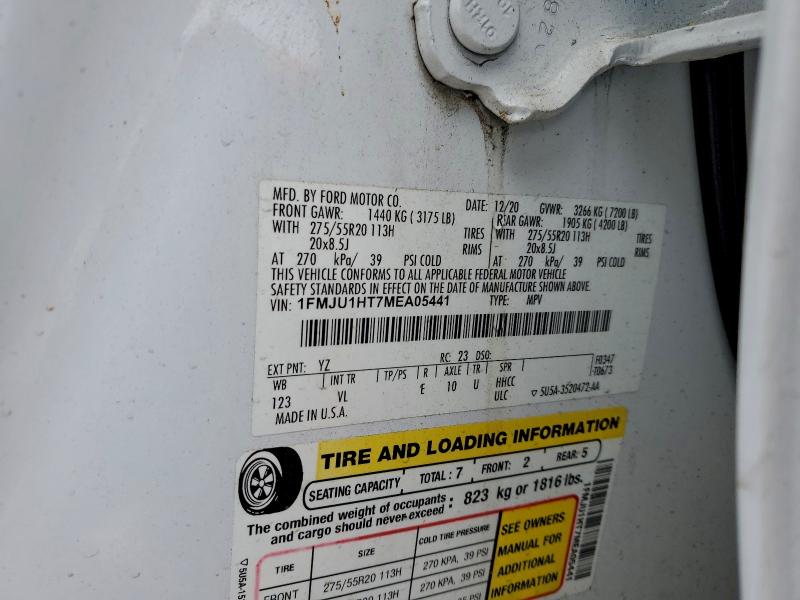 FORD EXPEDITION 2021 VIN 1FMJU1HT7MEA05441