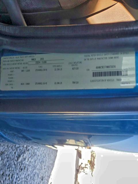 VOLVO VN 2017 VIN 4V4NC9EJ7HN973074