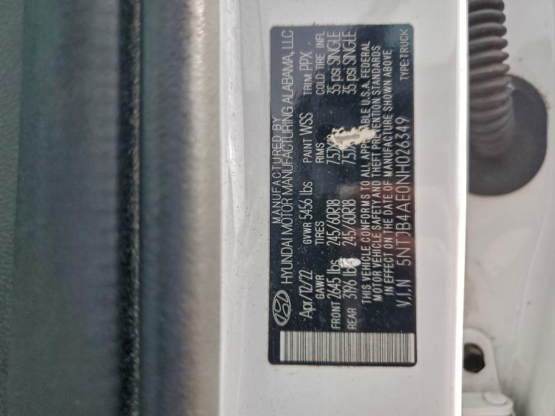 HYUNDAI SANTA CRUZ 2022 VIN 5NTJB4AE0NH026349