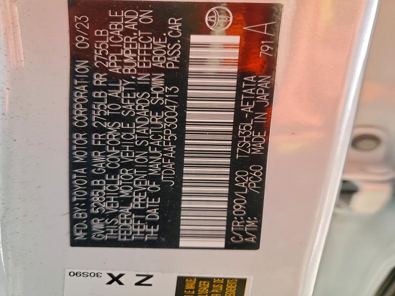 TOYOTA CROWN PLAT 2023 VIN JTDAFAAF5P3004713