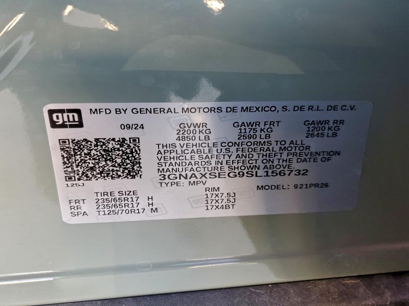 CHEVROLET EQUINOX AC 2025 VIN 3GNAXSEG9SL156732