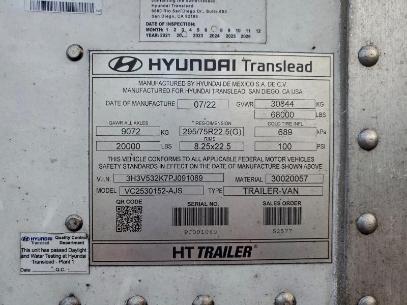 HYUNDAI ALL OTHER 2023 VIN 3H3V532K7PJ091089