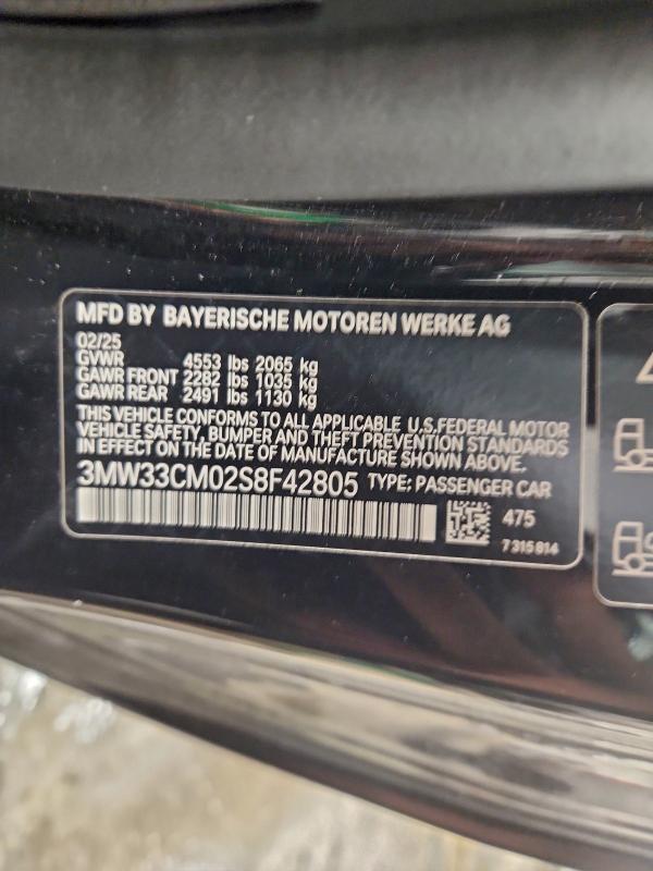 BMW 2 SERIES 2025 VIN 3MW33CM02S8F42805