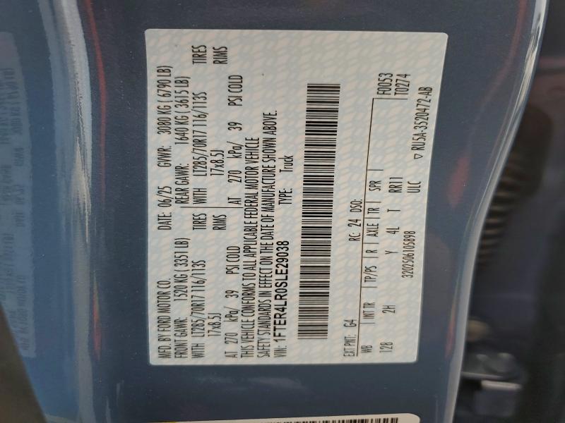 FORD RANGER RAP 2025 VIN 1FTER4LR0SLE29038