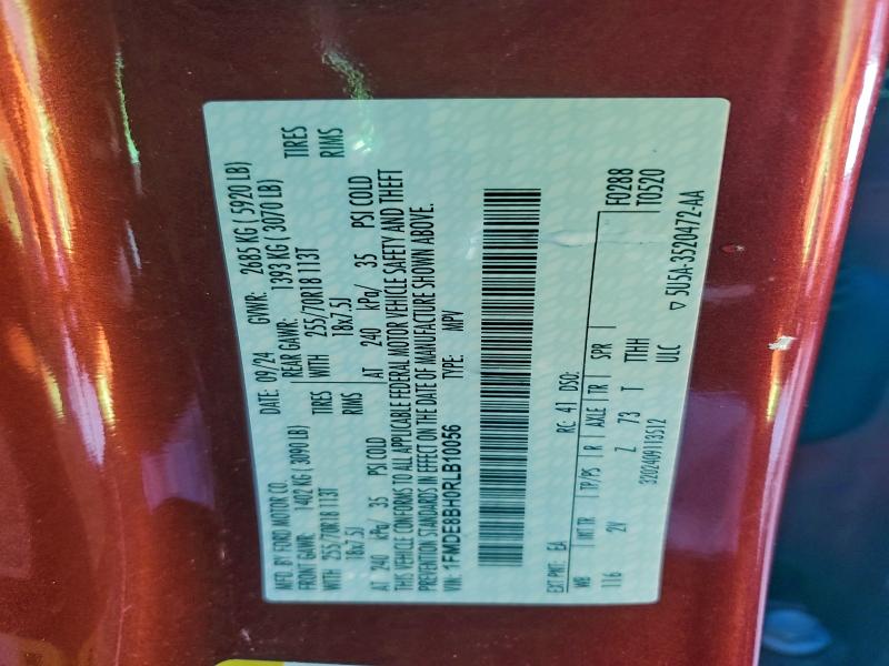 FORD BRONCO OUT 2024 VIN 1FMDE8BH0RLB10056